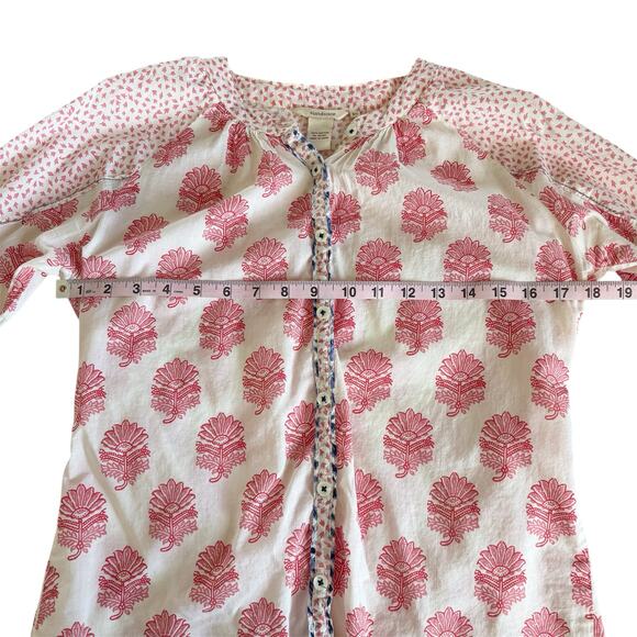 Sundance Rosalie Cream Block Floral Print Button Up Shirt Blouse Women’s Size XS - Picture 3 of 6